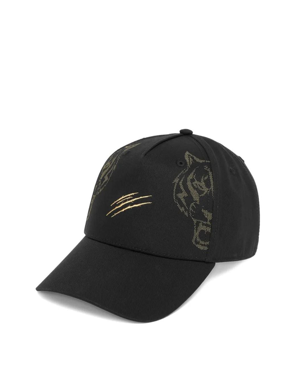 Philipp Plein Black Tiger-Claw Baseball Cap