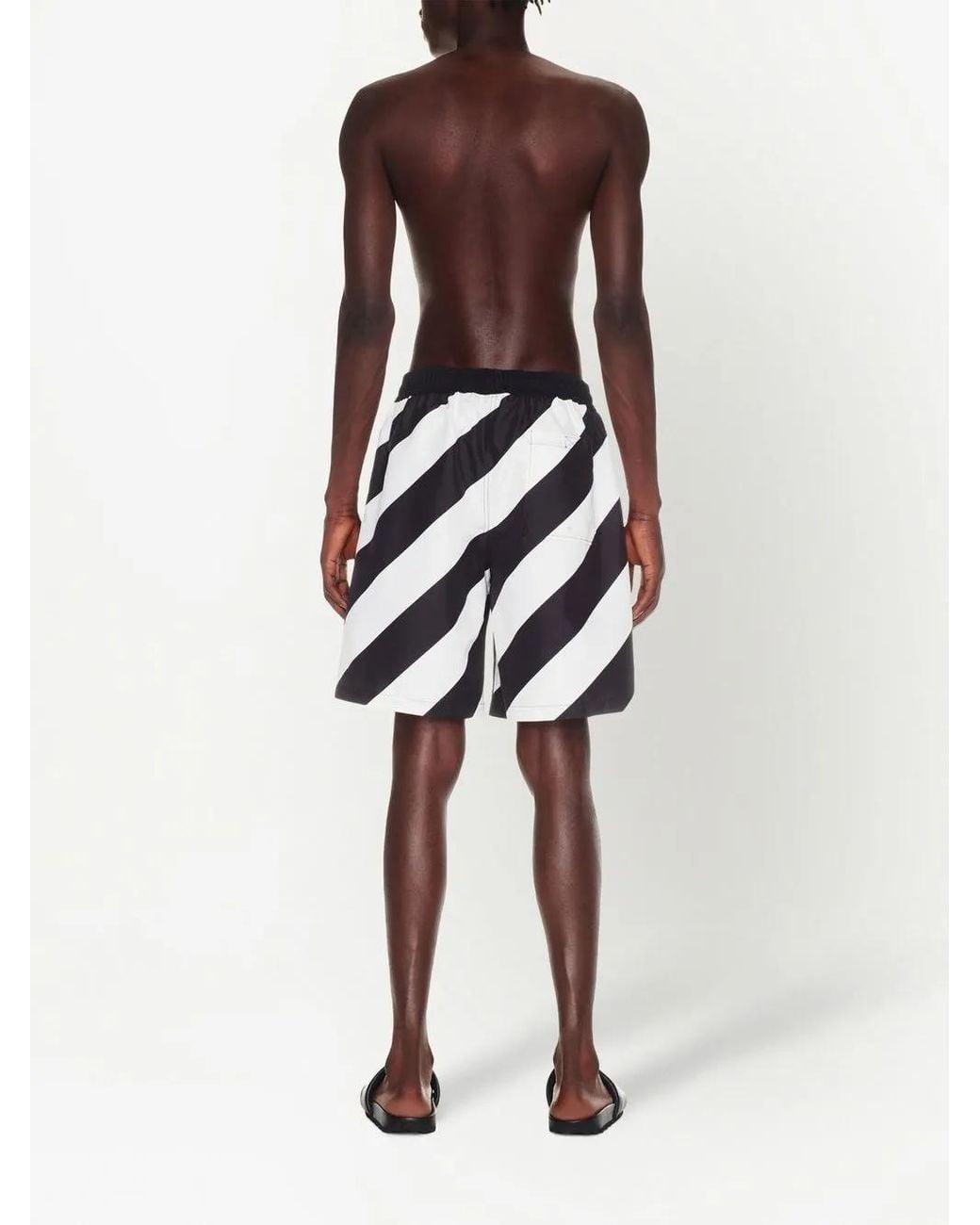 Off-White c/o Virgil Abloh Black Diag Surfer Swimshorts for men