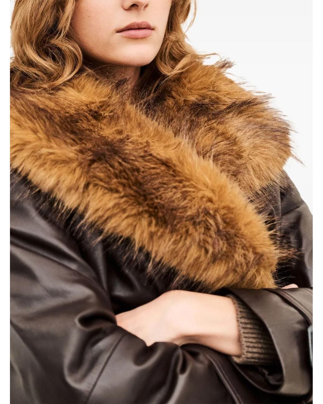 Ba&sh Brown Naho Leather Jacket