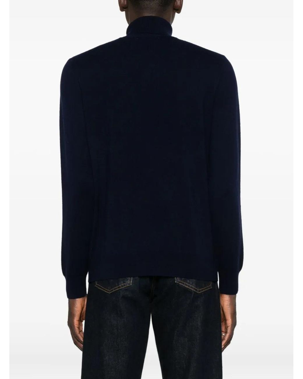 Della Ciana Blue Turtleneck Sweater for men