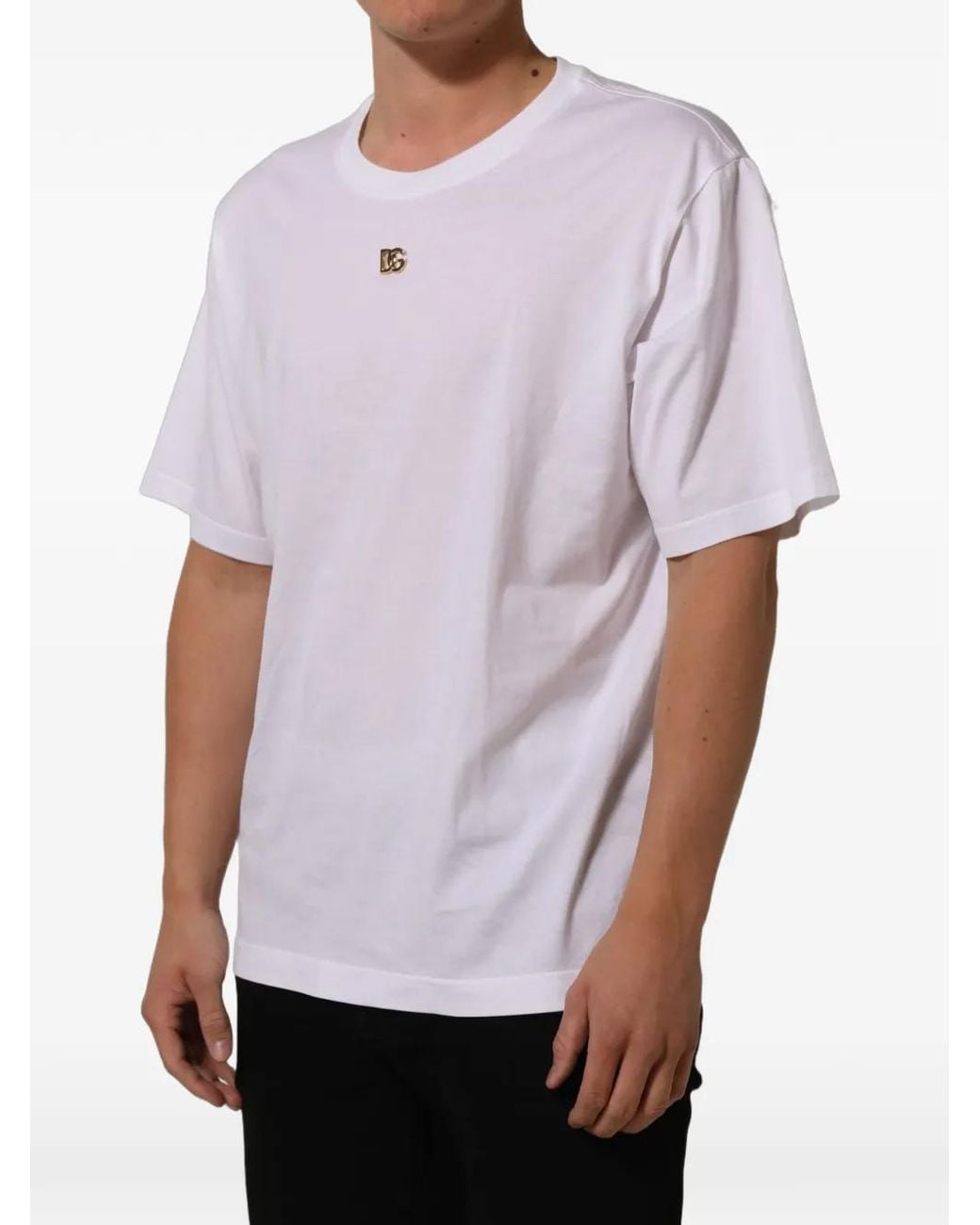 Dolce & Gabbana White Dg Logo T-Shirt for men