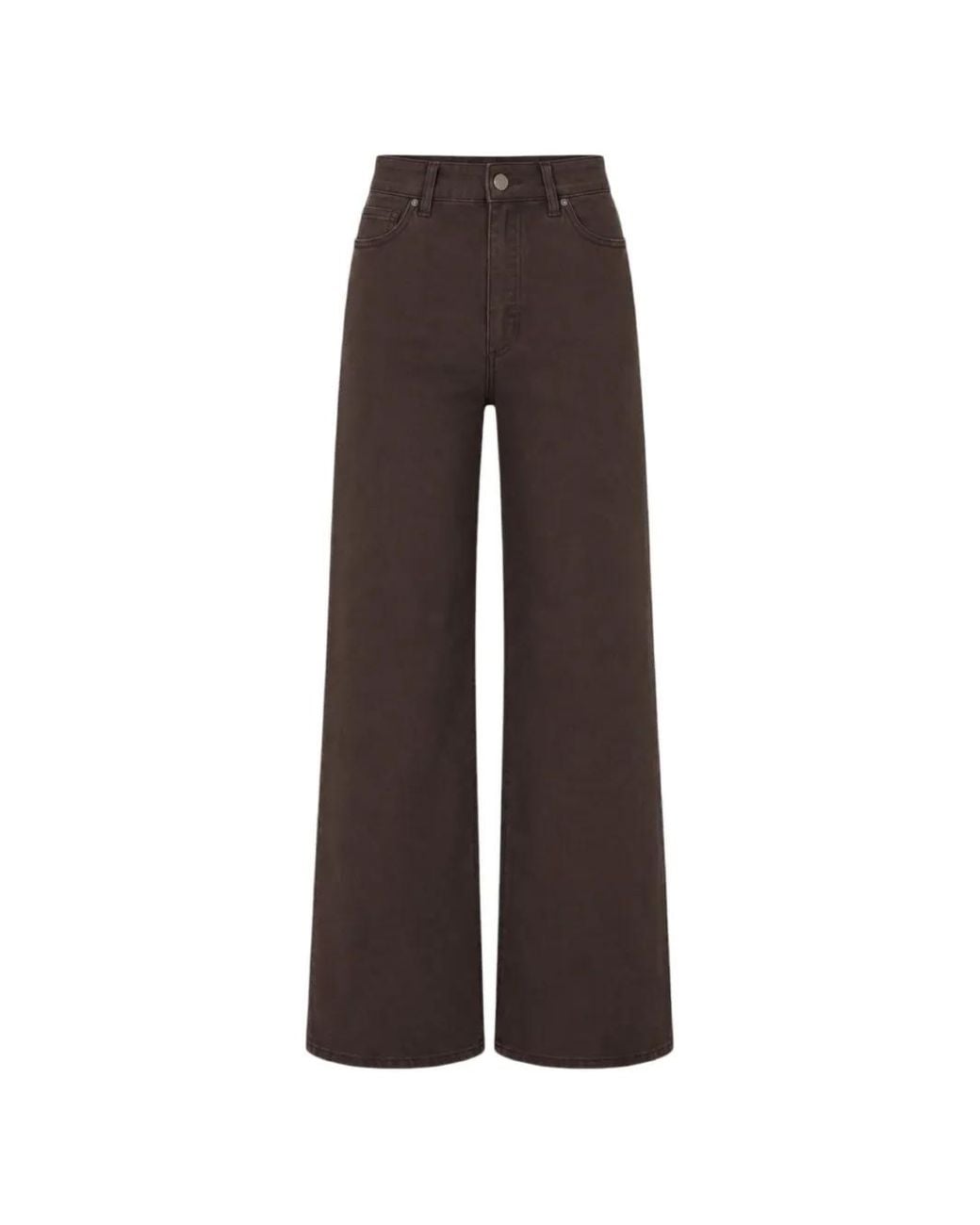 PAIGE Brown Wide-Leg Jeans