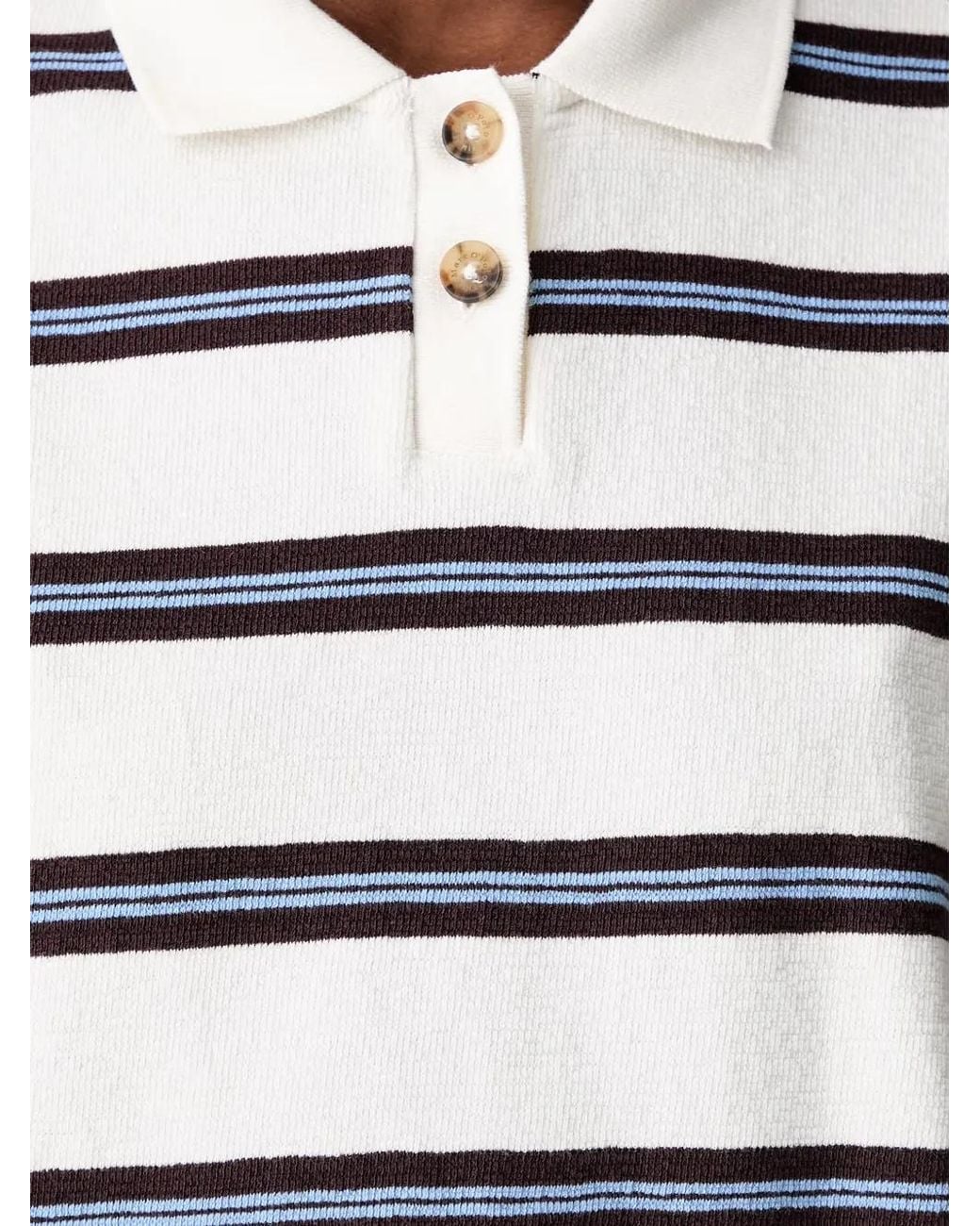 Marc O' Polo Blue Striped Short-Sleeve Polo Shirt