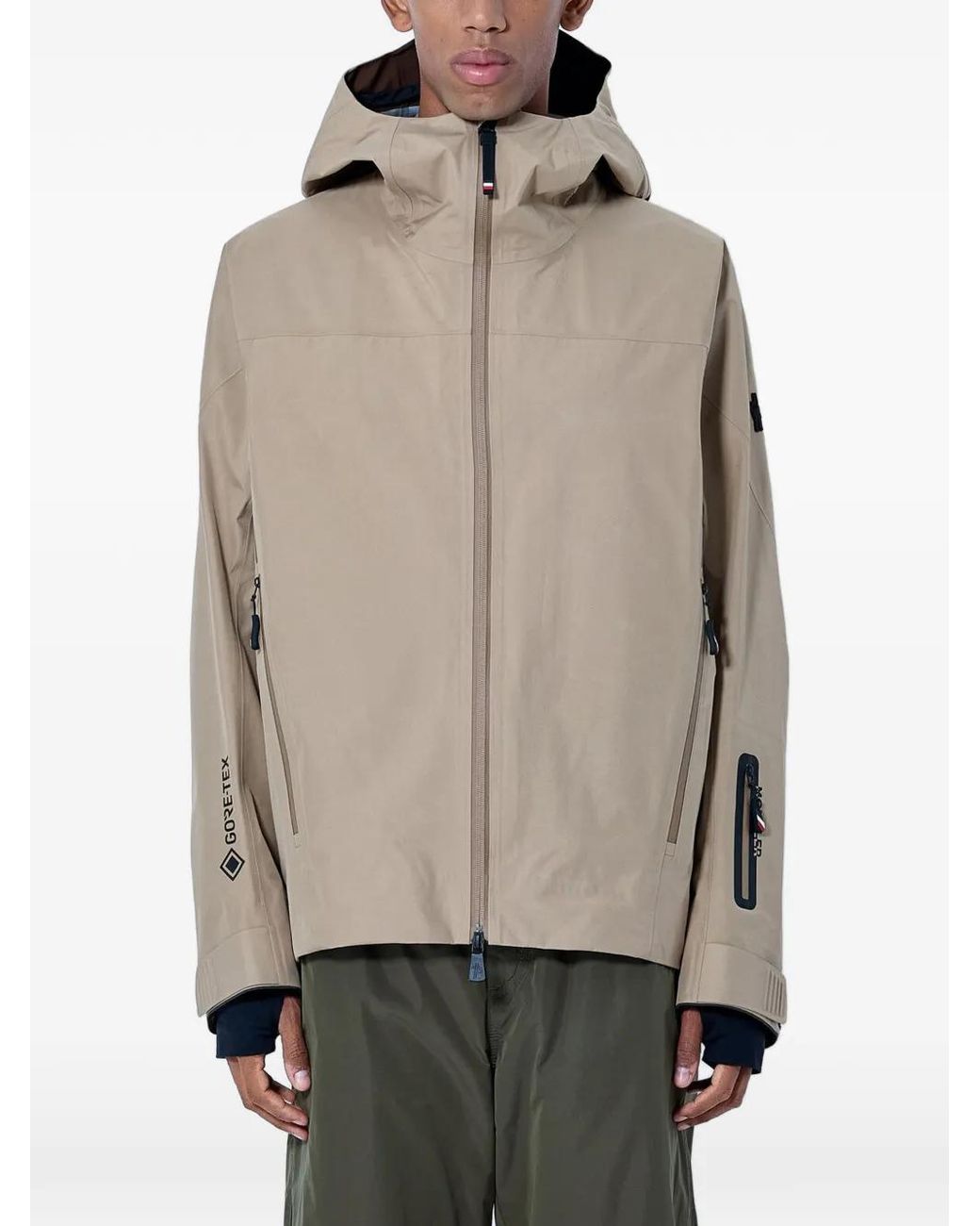Moncler Natural Hooded Zip-Up Jacket for men