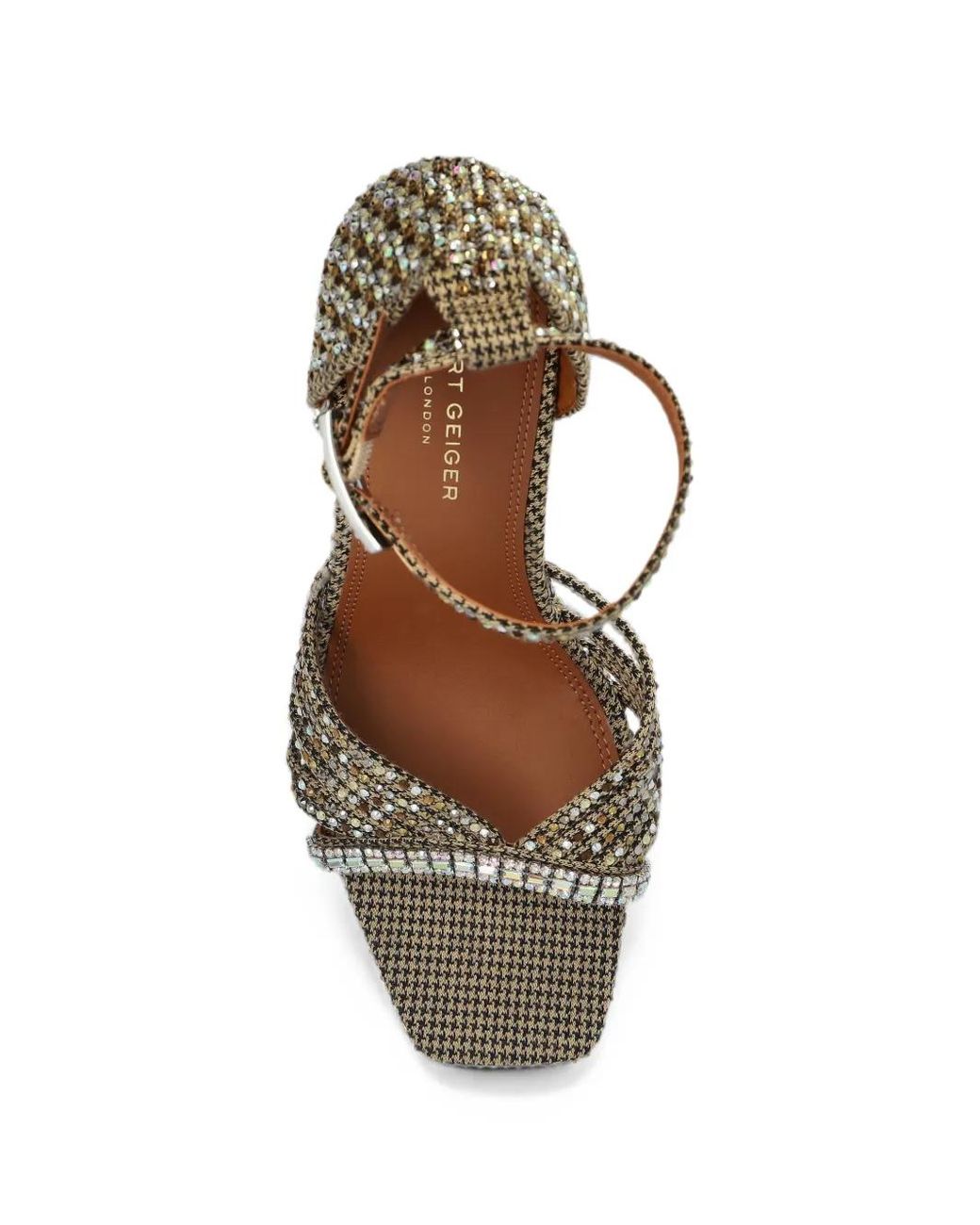 Kurt Geiger Metallic Platform Sandals "Crystal"