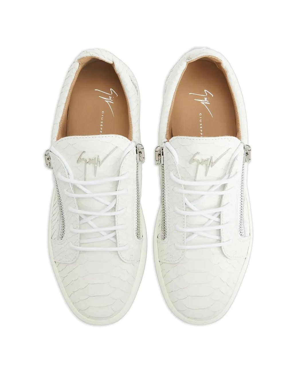 Giuseppe Zanotti White Baskets Frankie À Imprimé Animalier for men