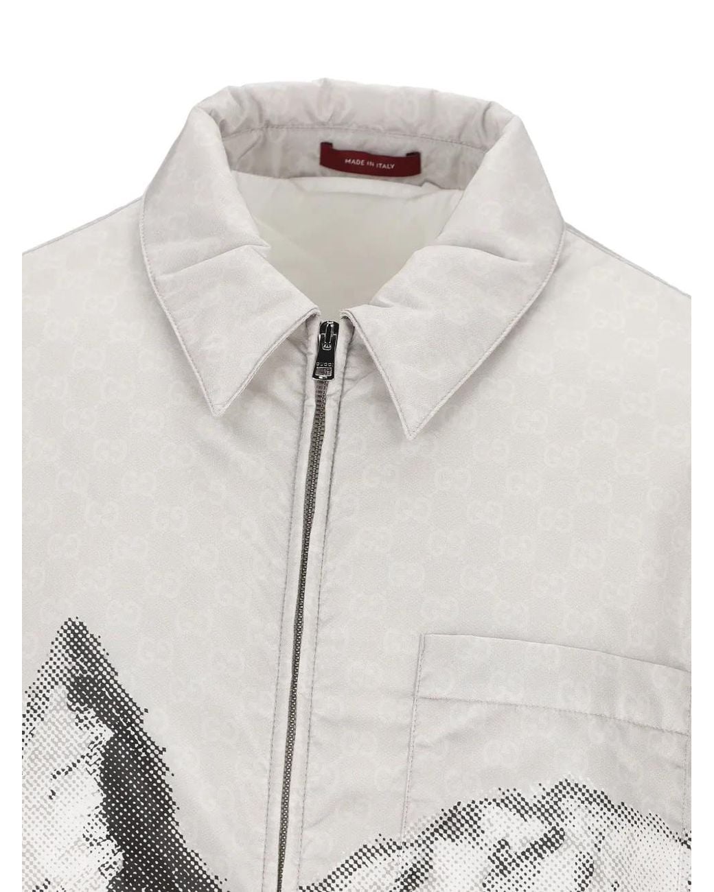 Gucci Gray Mountain-Print Zip-Up Jacket for men