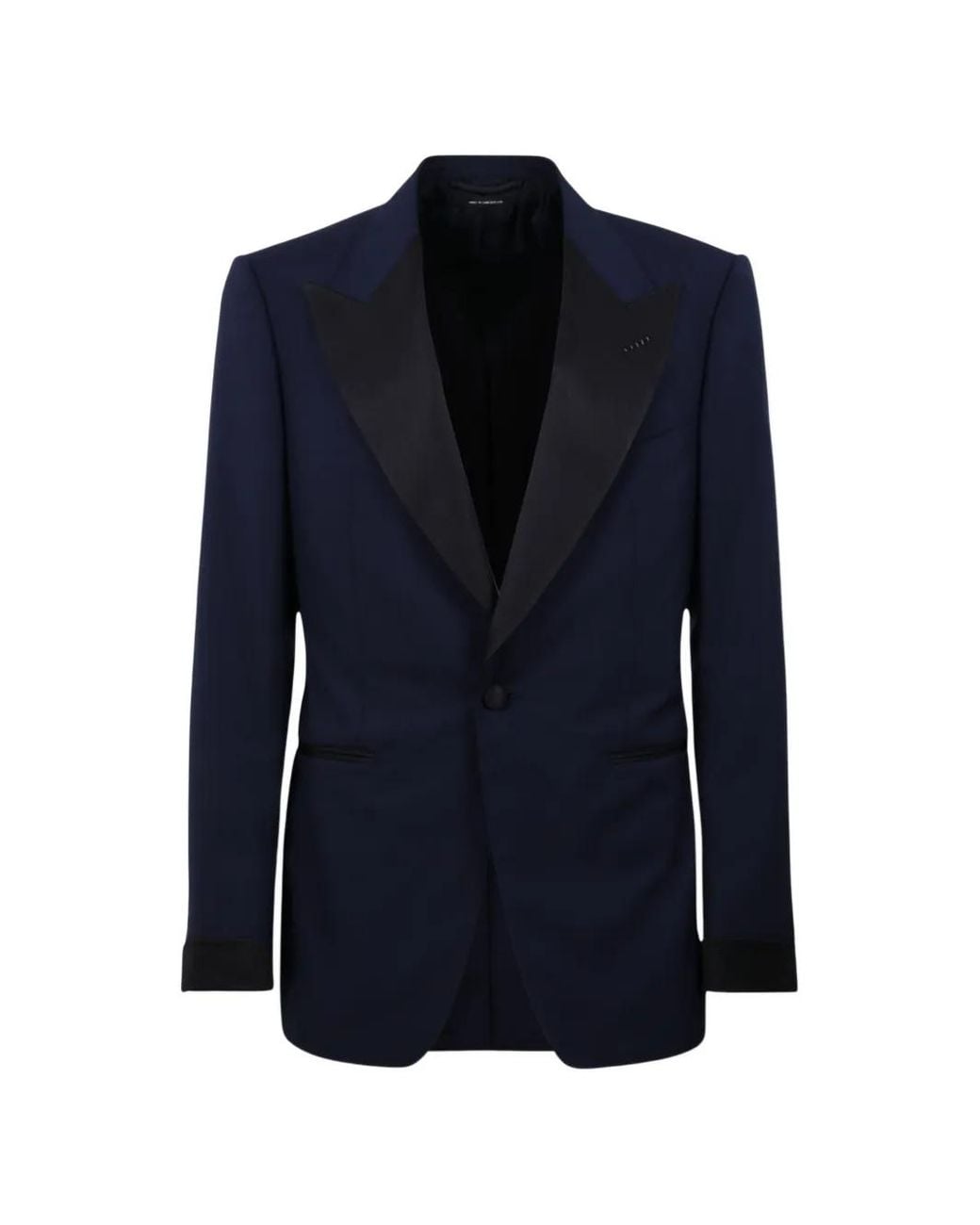 Tom Ford Blue Single-Breasted Peak-Lapel Blazer for men