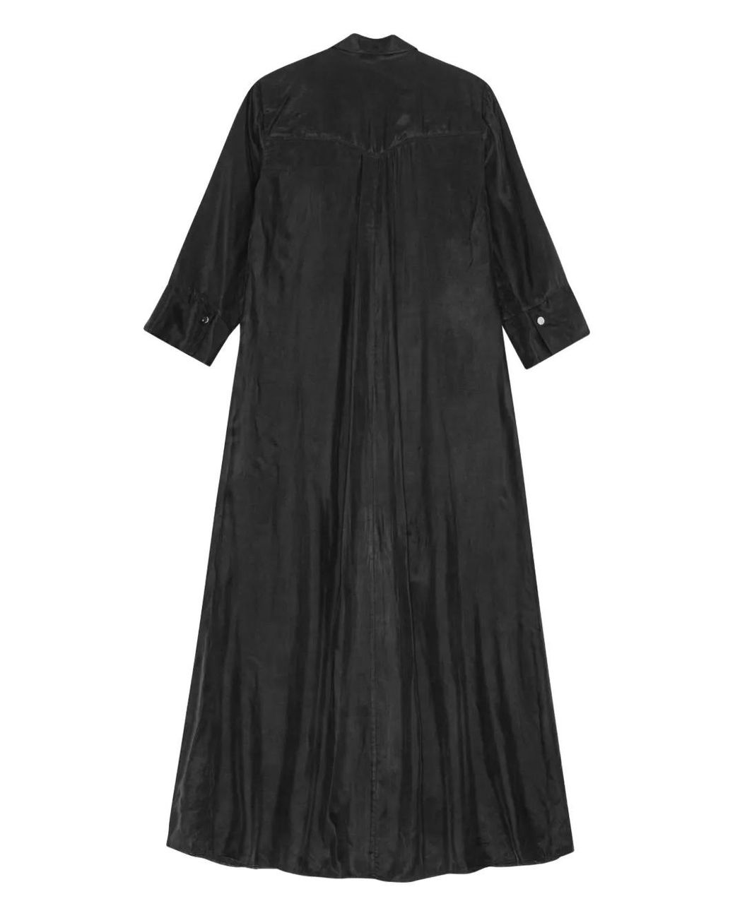 Ganni Black Buttoned Shirt Dress