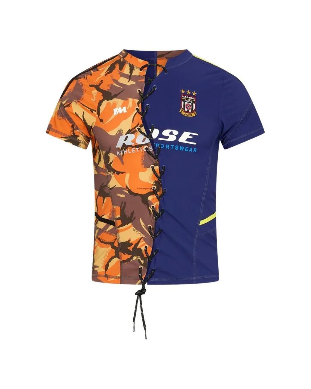 Martine Rose Blue T-Shirt Lacé À Imprimé Camouflage