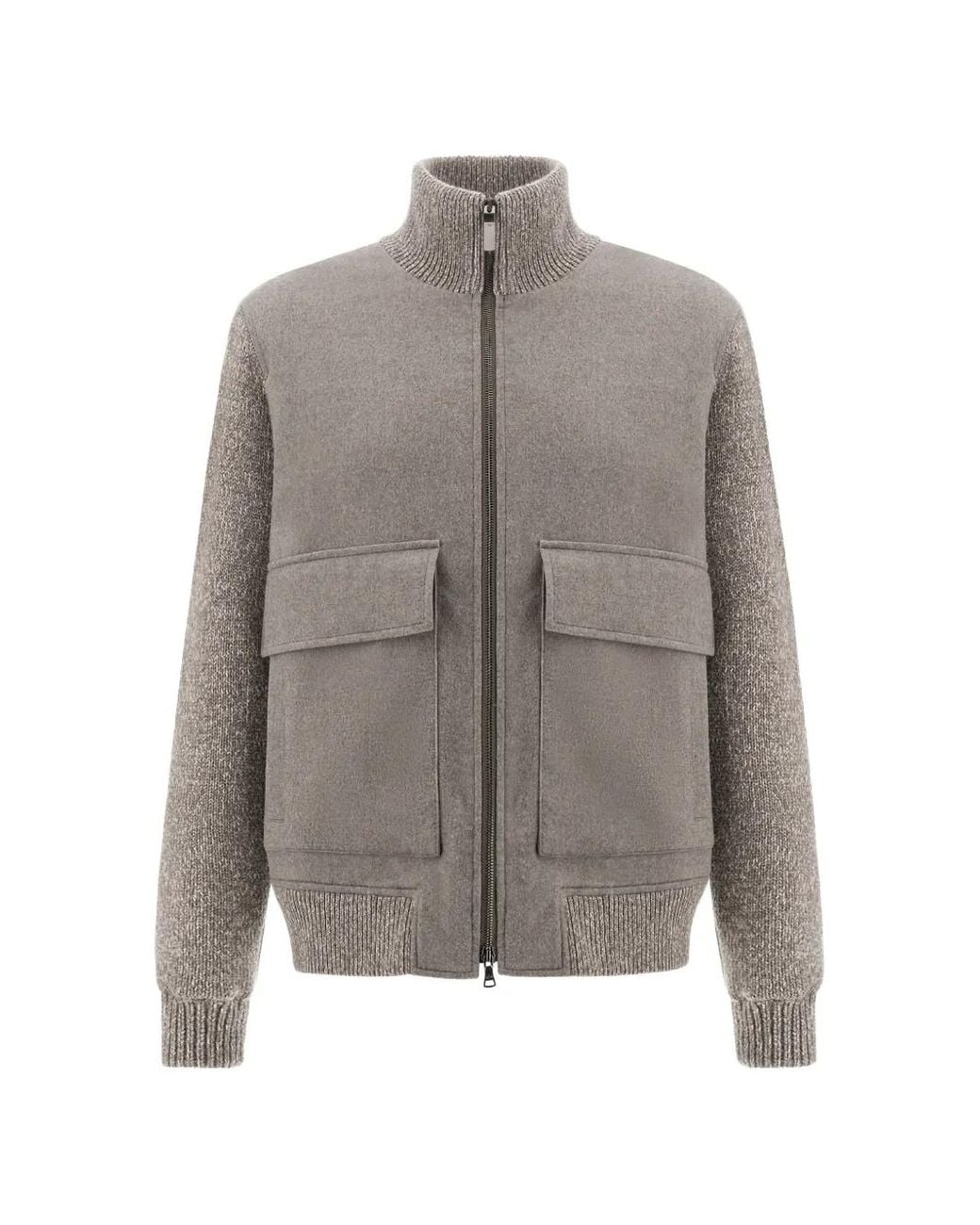 Paul & Shark Gray Aliseo Panelled Wool Jacket for men