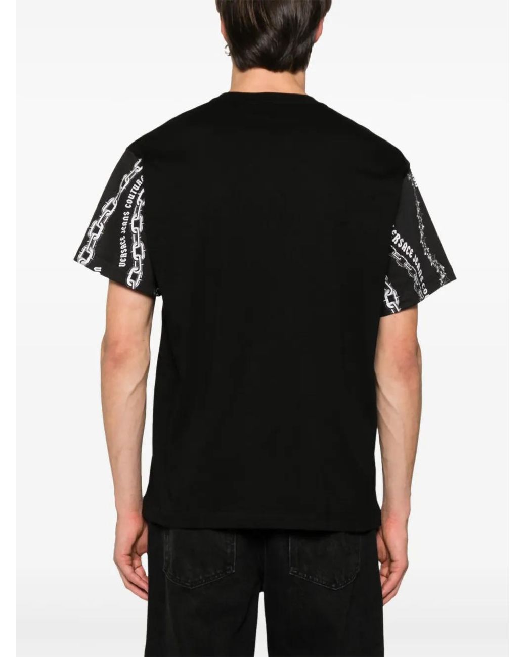 Versace Jeans Couture Black Chain Couture Cotton T-Shirt for men