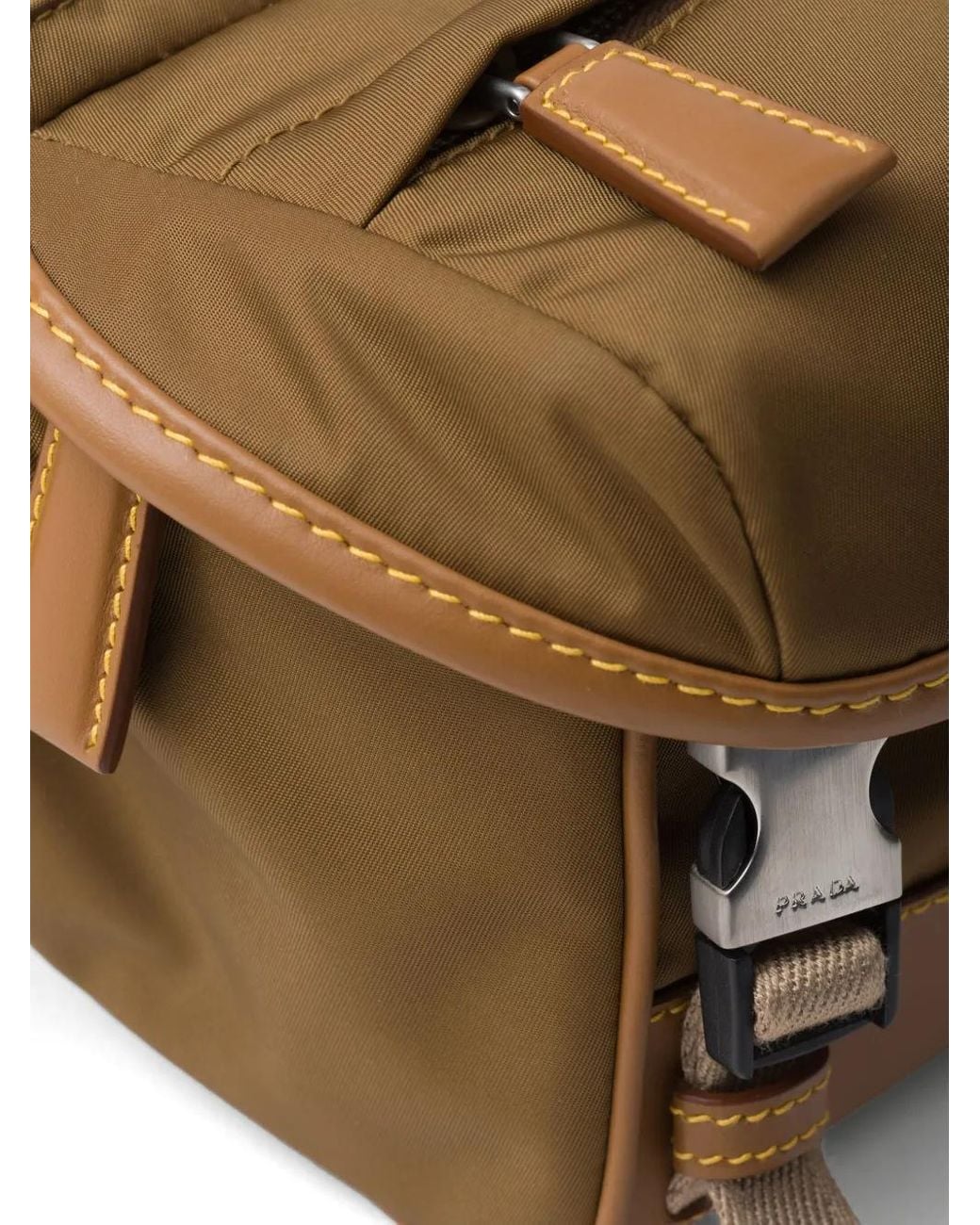 Prada Natural Re-nylon And Leather Shoulder Bag for men