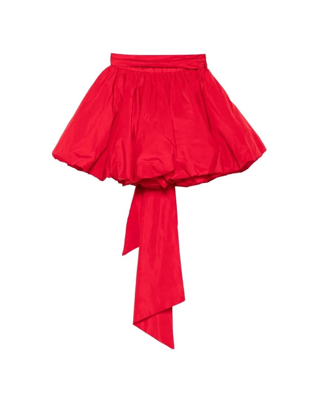 Blumarine Red Bow-Detail Puff Mini Skirt
