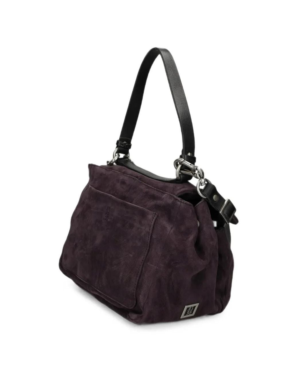 A.s.98 Black Lèa Twist-Lock Suede Tote Bag