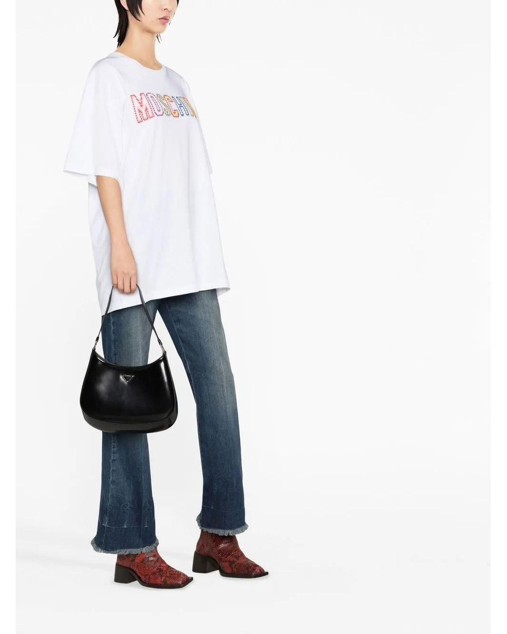 Moschino White Cropped T-Shirt