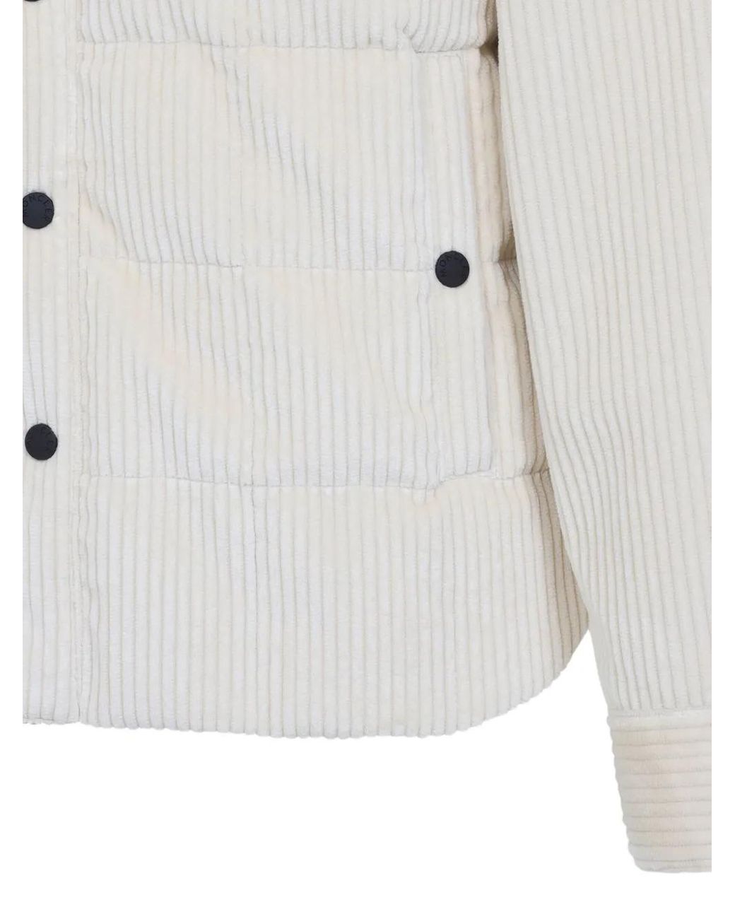 Moncler White Corduroy Coat for men