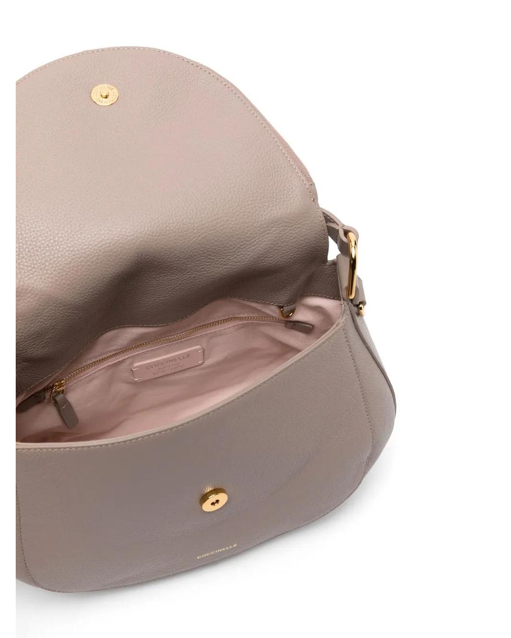 Coccinelle Gray Logo-Detail Leather Tote Bag