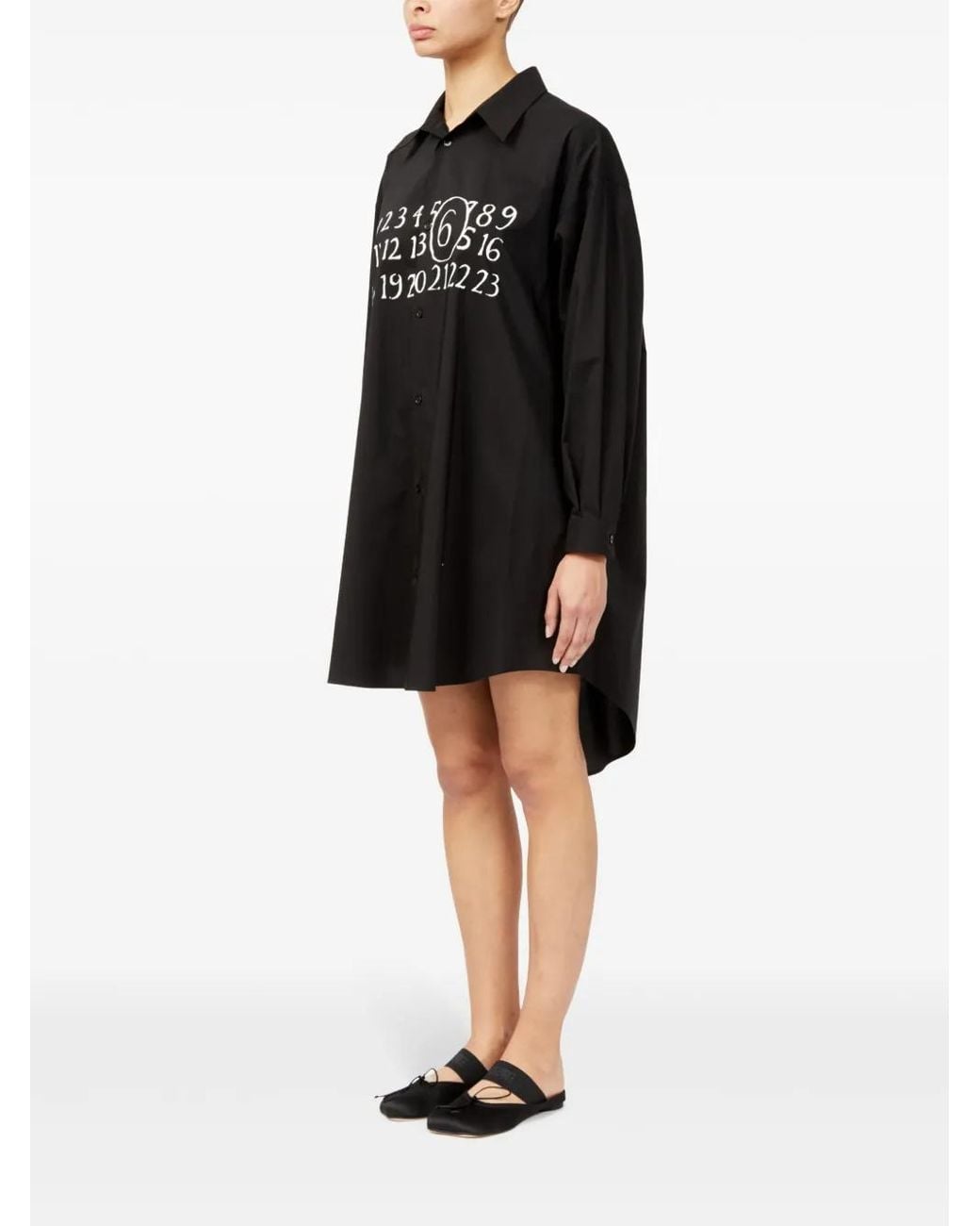 MM6 by Maison Margiela Blue Signature Numbers Motif Shirt Dress
