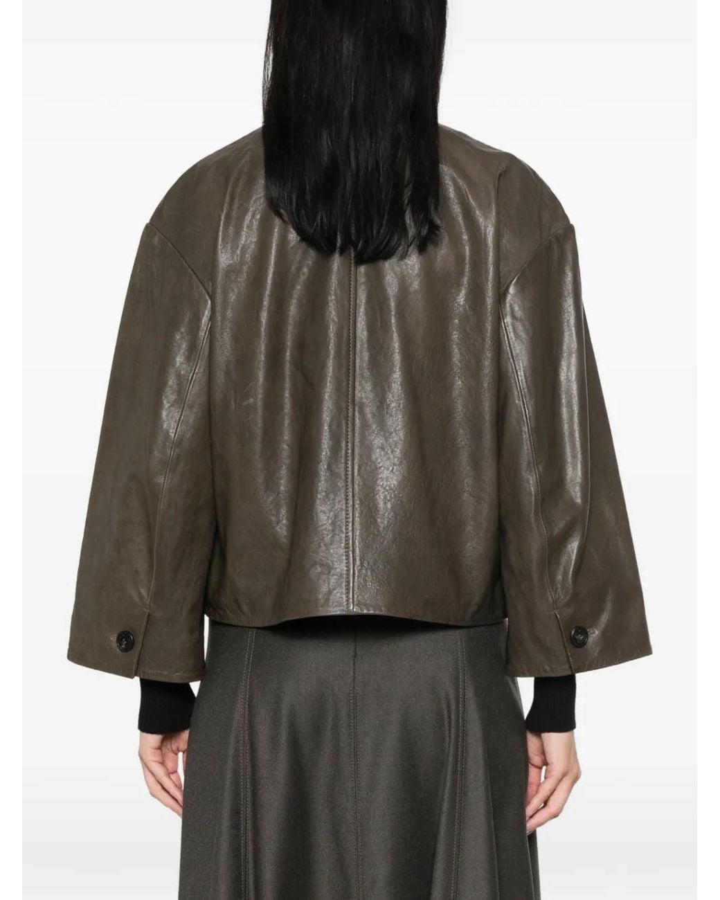Weekend by Maxmara Green Button-Up Wide-Sleeve Jacket