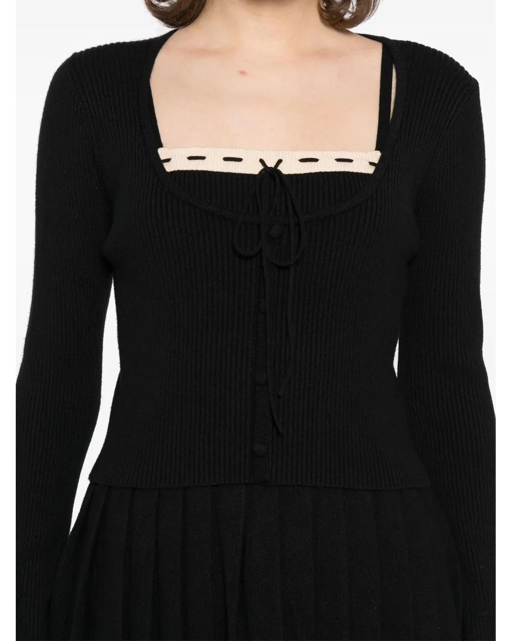 B+ AB Black Ribbed Knit Cardigan And Dress Set