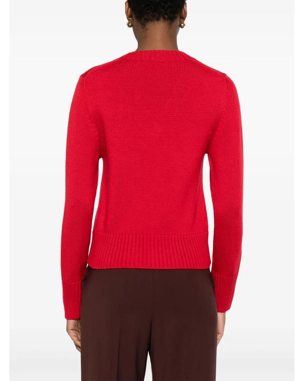 Alpha Studio Red Pullover Mit V-Ausschnitt