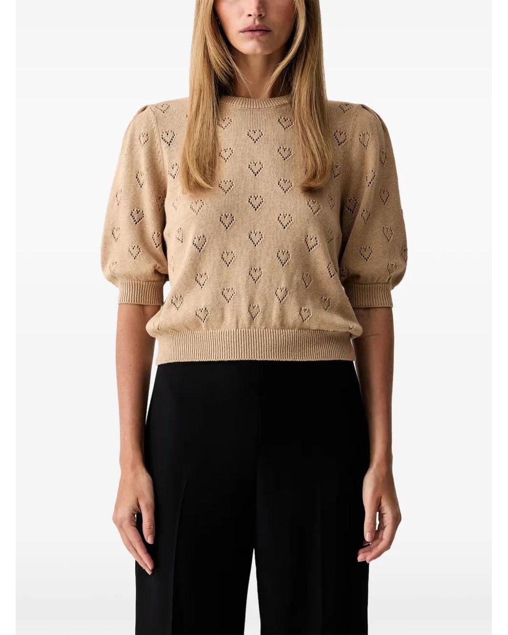 Twinset Black Jumper With Heart Pattern