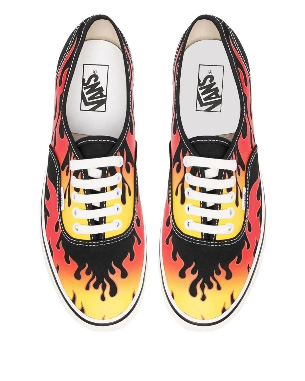 Vans Black Authentic 44 Dx Flame-Print Sneakers
