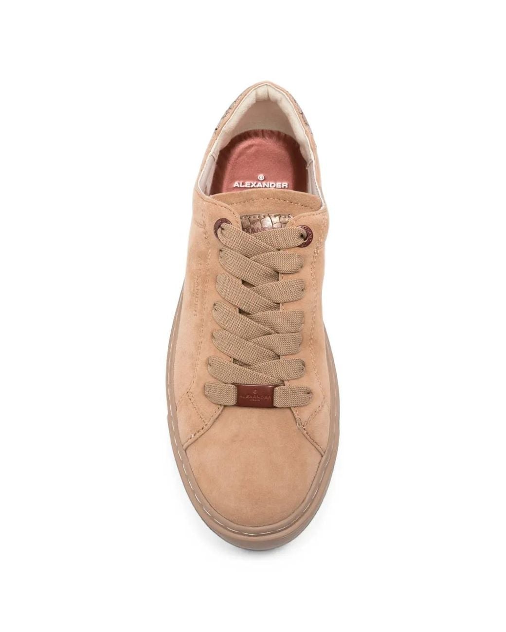 Alexander Smith Pink Croc-Effect Suede Sneakers