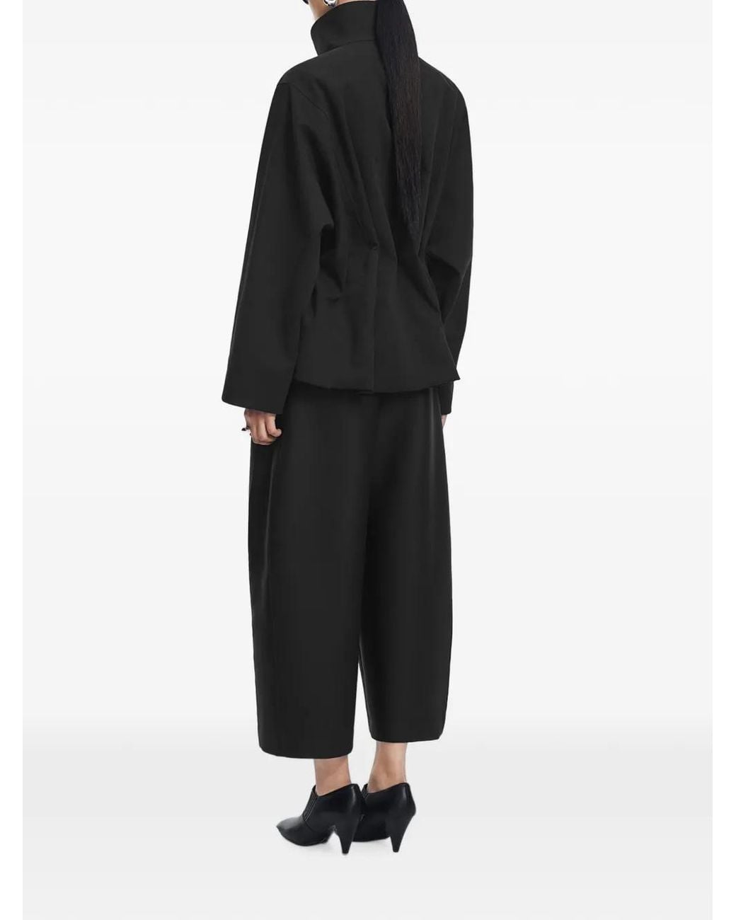 JNBY Black Pleated Wide-Leg Trousers