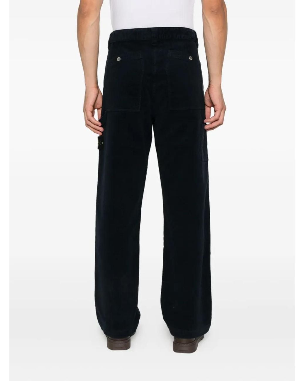 Stone Island Black Straight Trousers for men