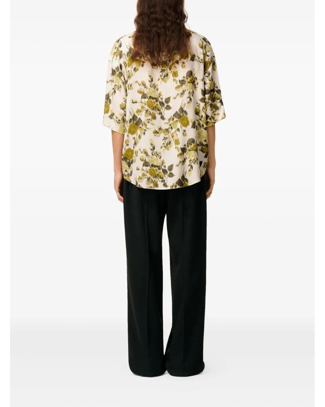 AMI Metallic Floral-Print Short-Sleeve Shirt for men