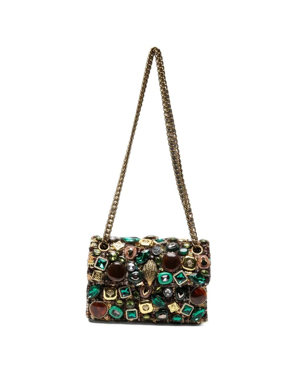 Kurt Geiger White Mini Kensington Crystal-Embellished Shoulder Bag