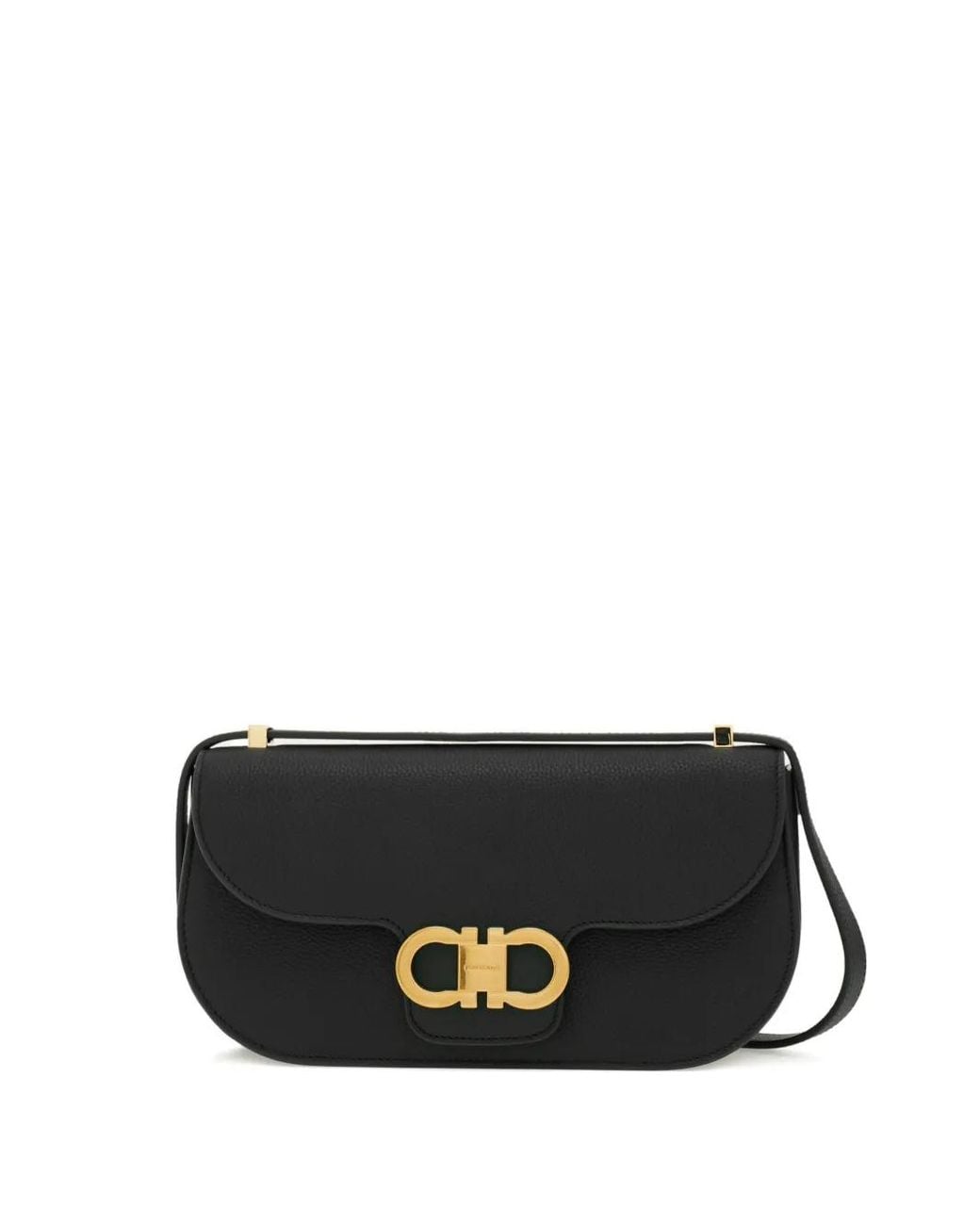 Ferragamo Black Double Gancio East-West Crossbody Bag