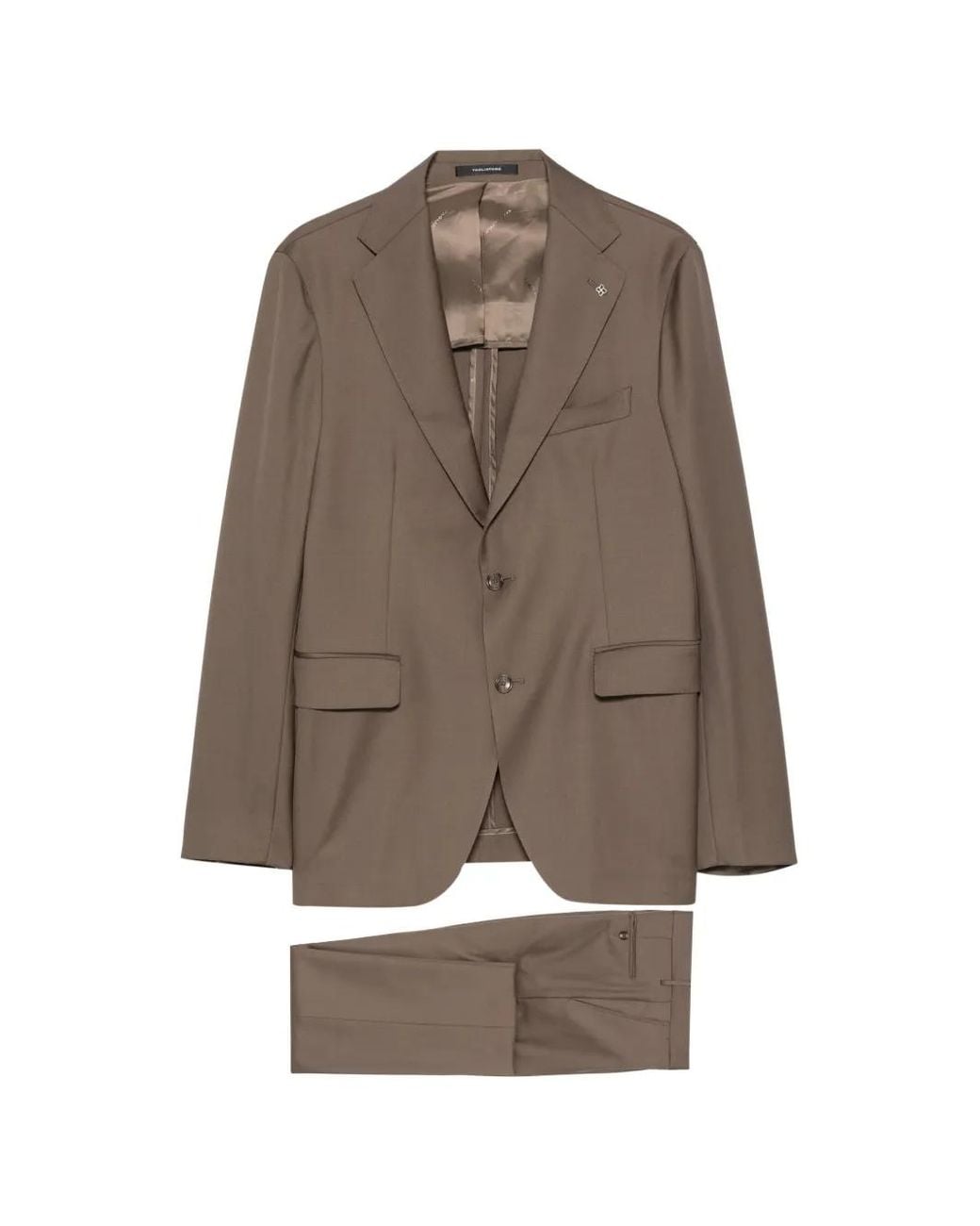 Tagliatore Brown Single-Breasted Notched-Lapels Suit for men