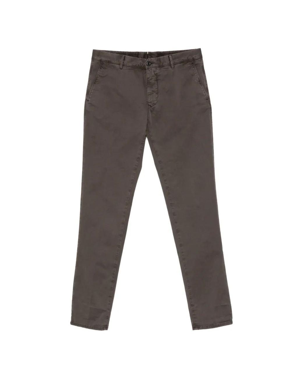 Incotex Gray Belt-Loops Tapered-Leg Trousers for men