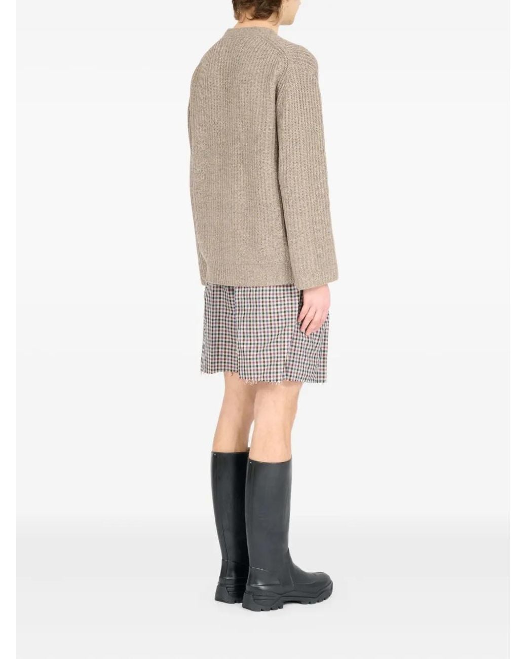Maison Margiela Natural Button-Up Textured Cardigan for men