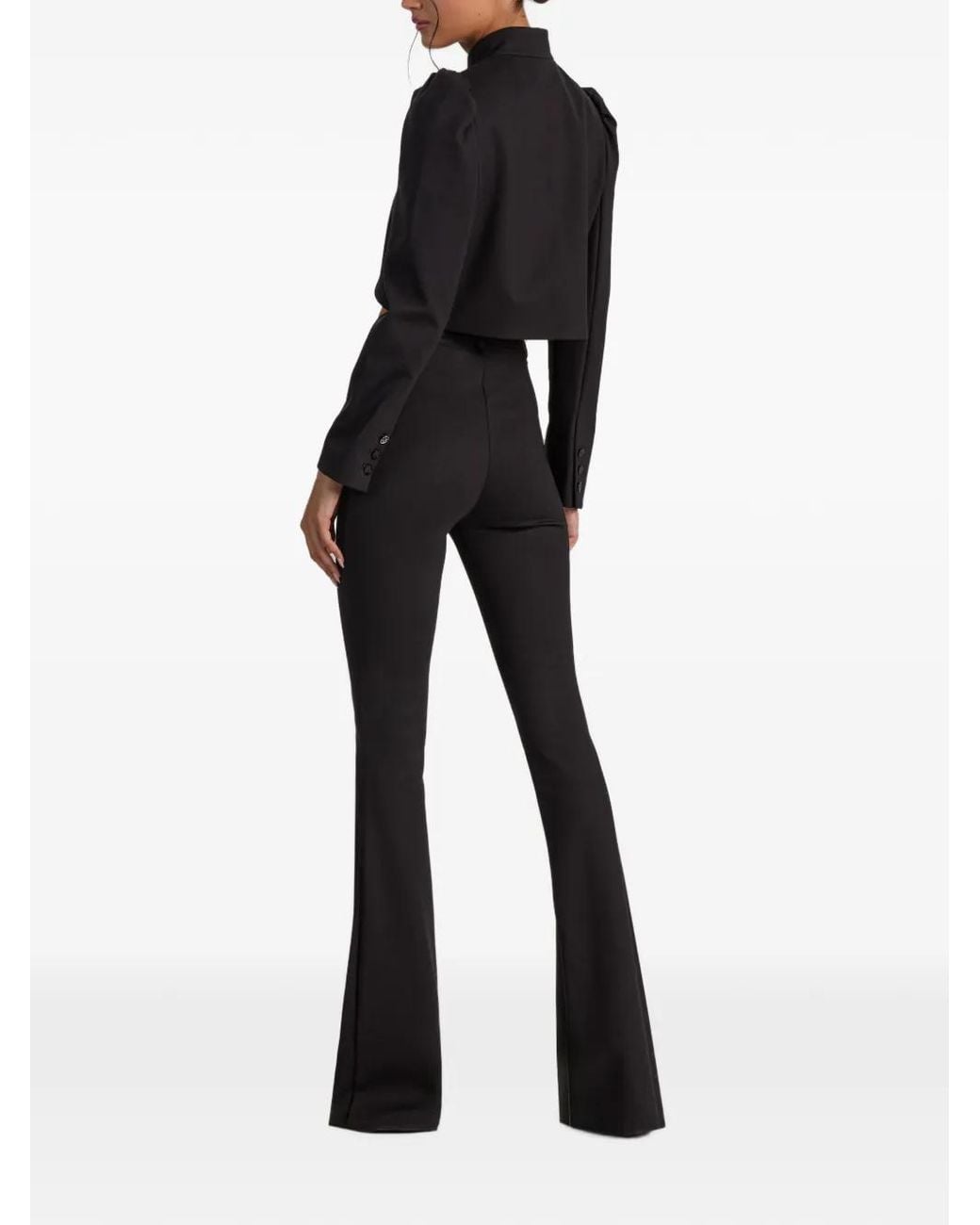 Alice + Olivia Black Veste Crop Ilaria À Détail Nœud
