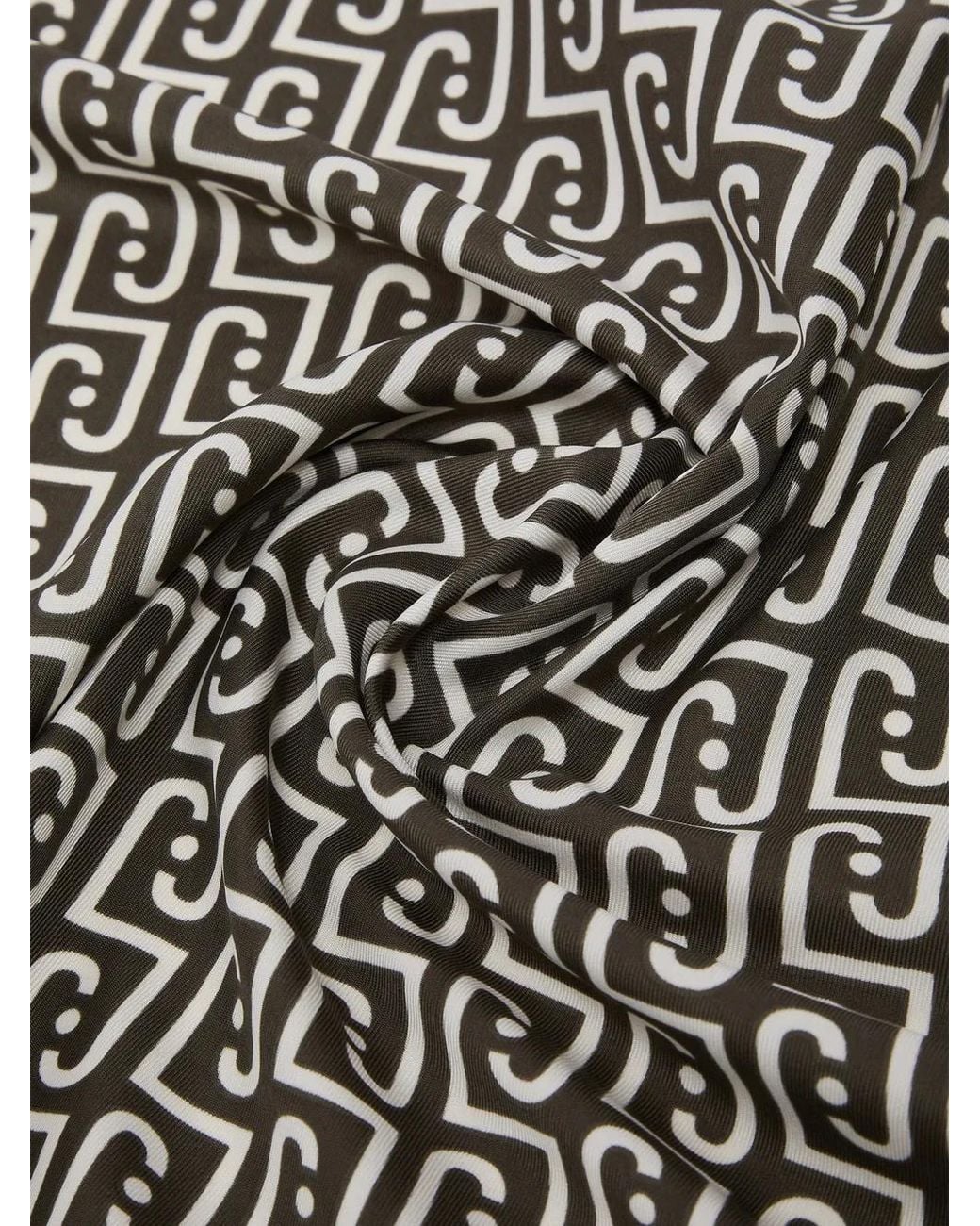 Liu Jo Gray Scarf Large With Monogram Logo