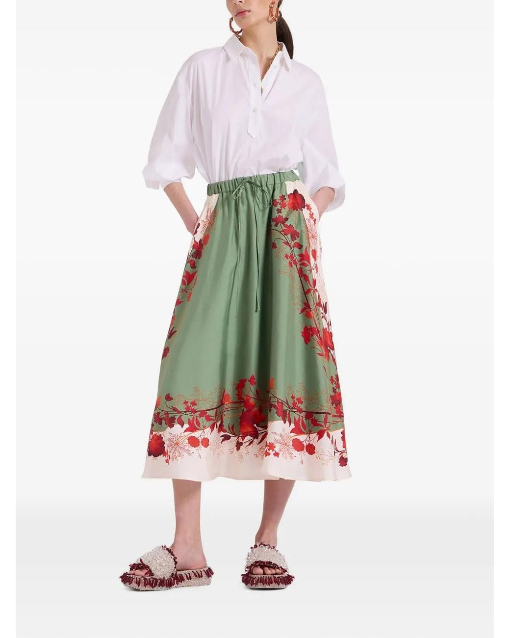 LaDoubleJ Green Drawstring Skirt Placée