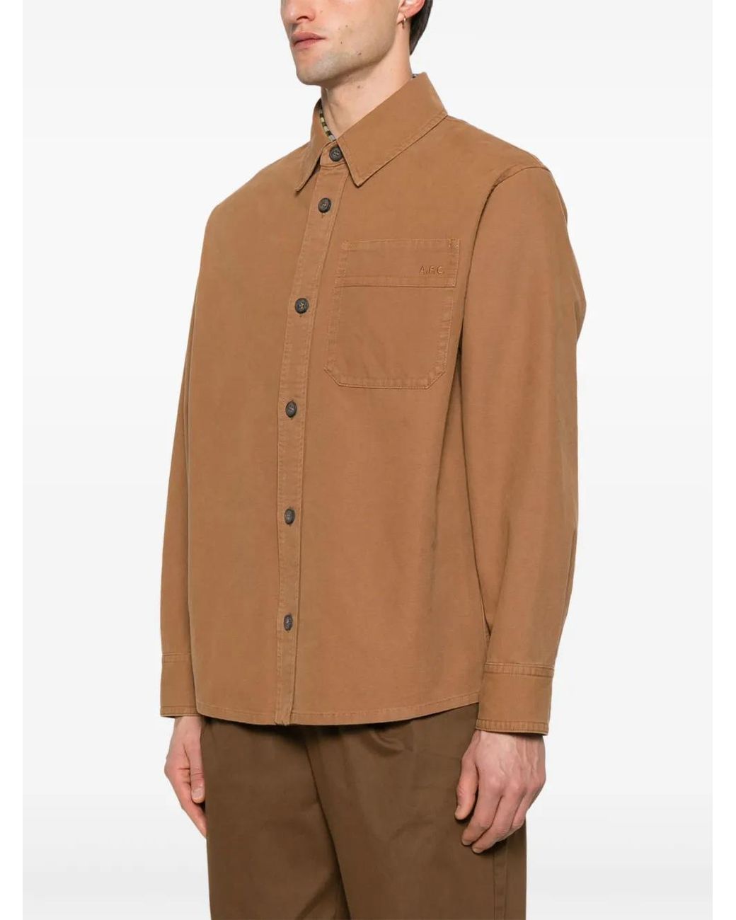A.P.C. Brown Basile Shirt for men
