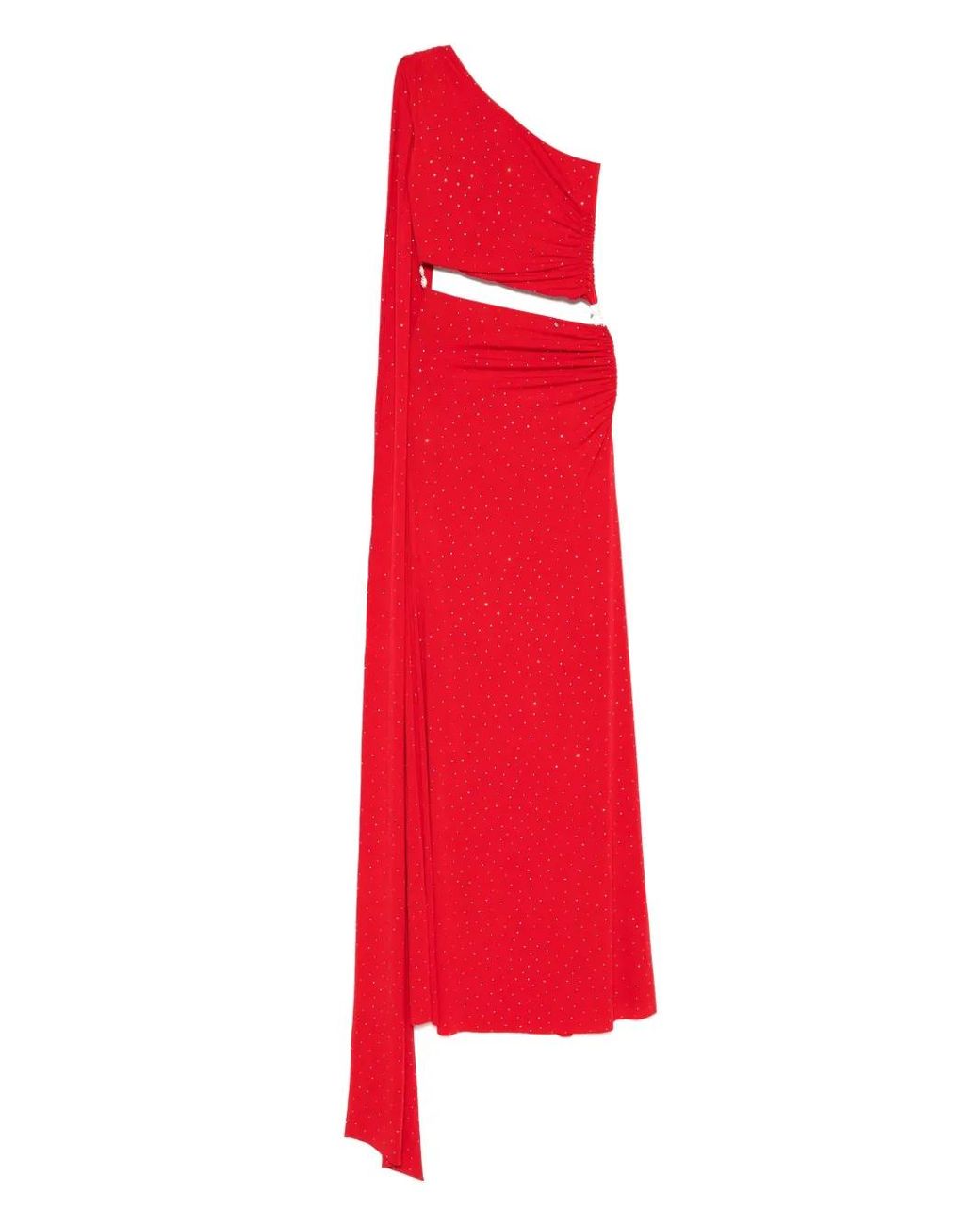 Nissa Red Rhinestone-Embellished Dress