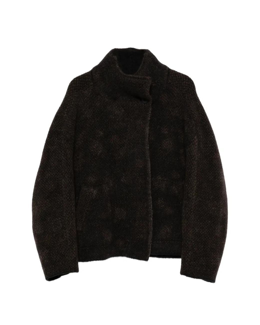 Boboutic Black High-Neck Textured Jacket