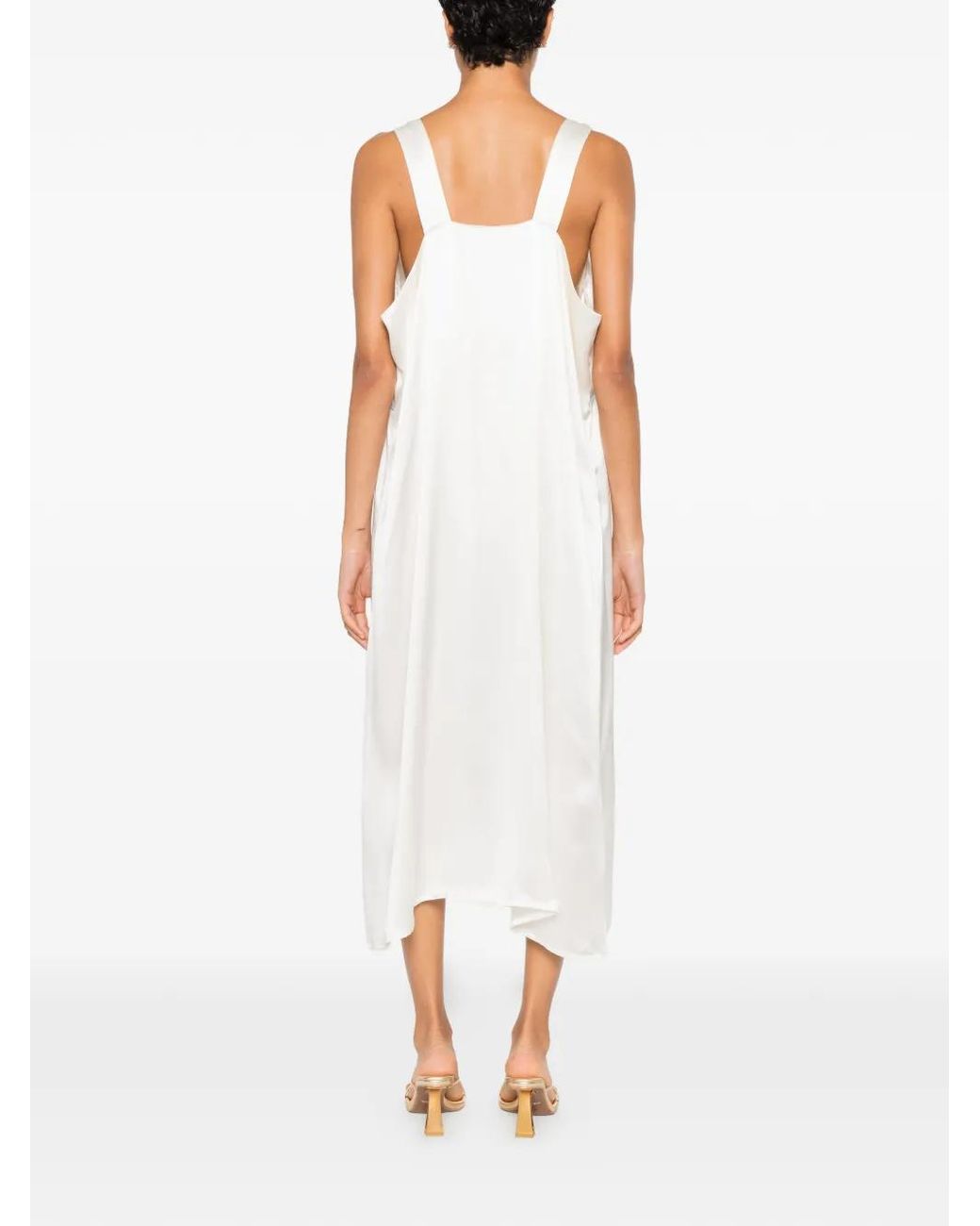 Marie Adam-Leenaerdt White Robe Longue Sans Manches À Détail De Nœud