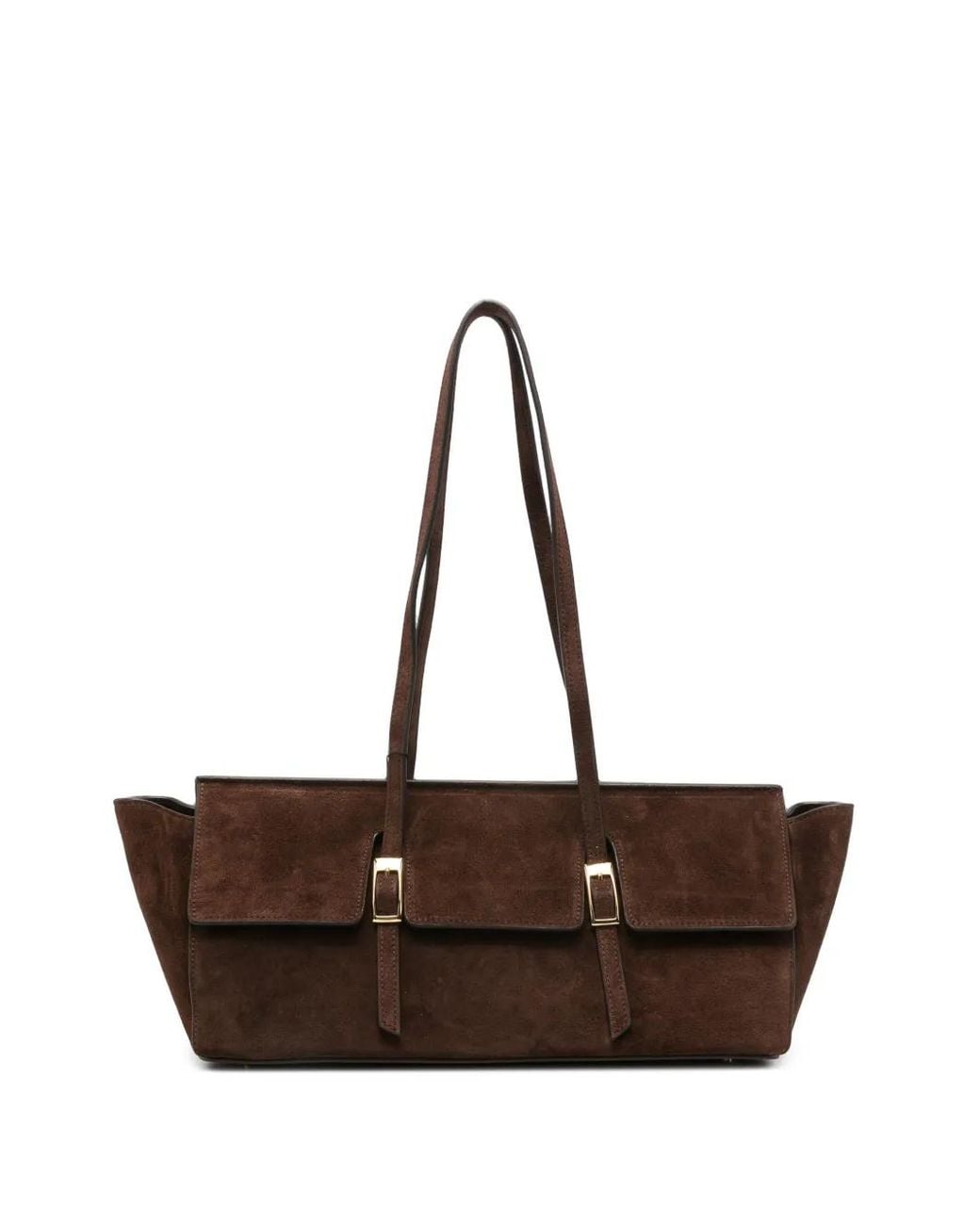 Elleme Brown Large Le Bateau Buckle-Detail Shoulder Bag