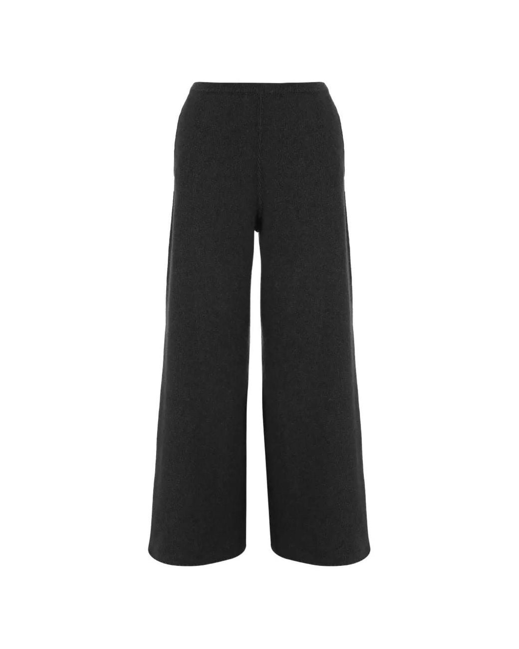 Bruno Manetti Black Knit Wide-Leg Trousers