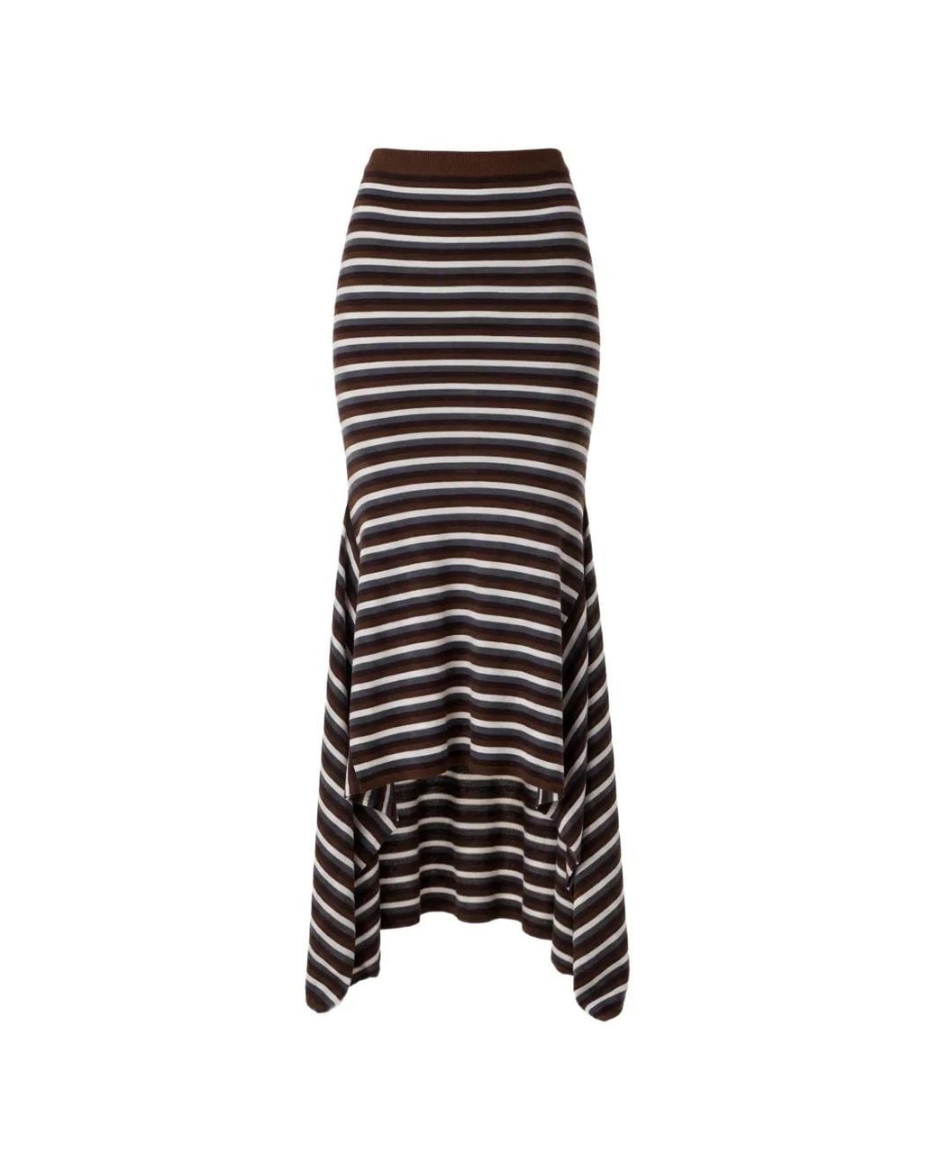 Monse Black Jupe Mi-Longue Rayée En Jacquard