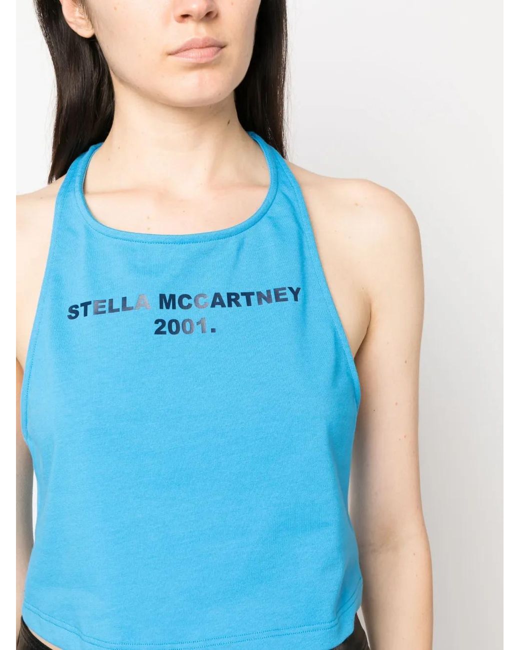 Stella McCartney Blue Logo-Print Tank Top