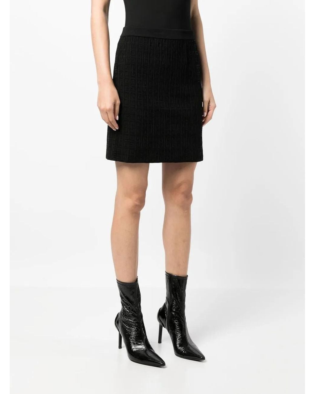 Givenchy Black 4G Monogram-Jacquard Mini Skirt