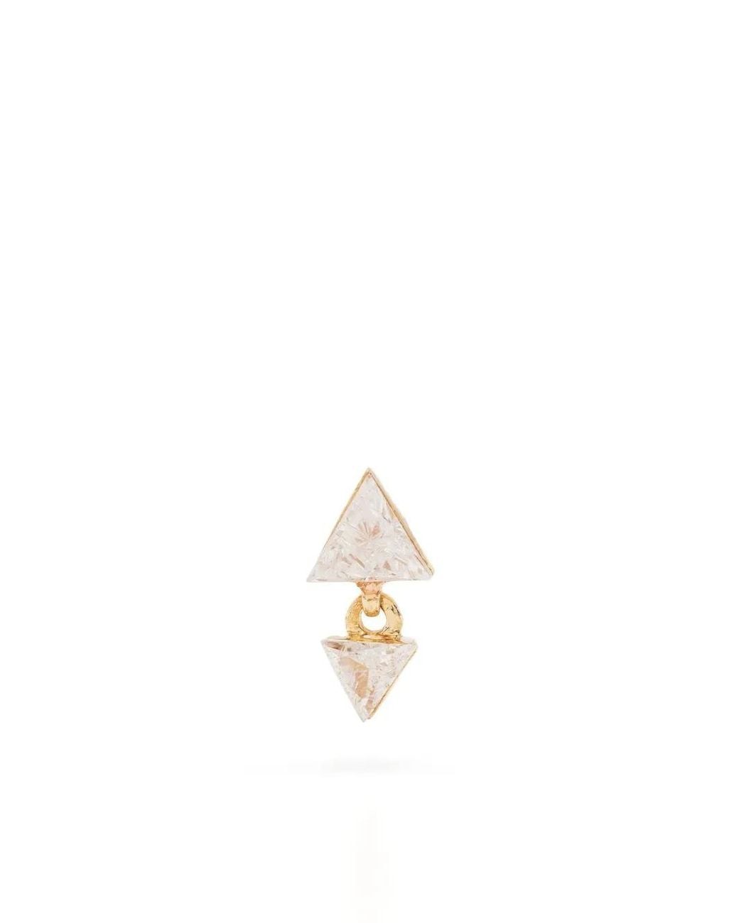 Maria Tash White Triangle Diamond Drop Earring